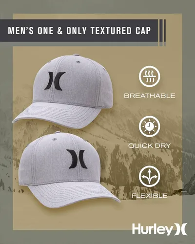 Vista 30 de Hurley Gorras para hombre - One & Only Flexfit Textures Cap - Sombreros ajustados para hombre, S-XL