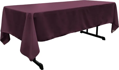 Vista 32 de LA Linen Mantel rectangular lavable de popelín de poliéster, resistente a las manchas y a las arrugas, cubierta de mesa 60x84, mantel de tela