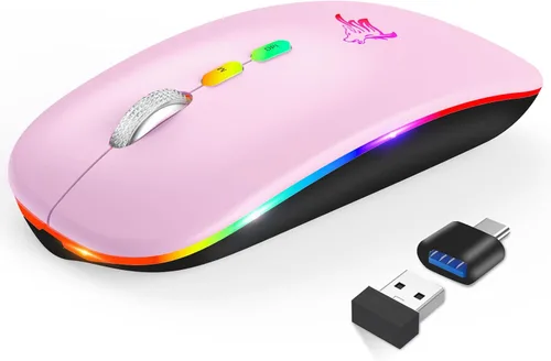 Vista 12 de HOTLIFE Ratón inalámbrico, delgado LED recargable silencioso Bluetooth Negro