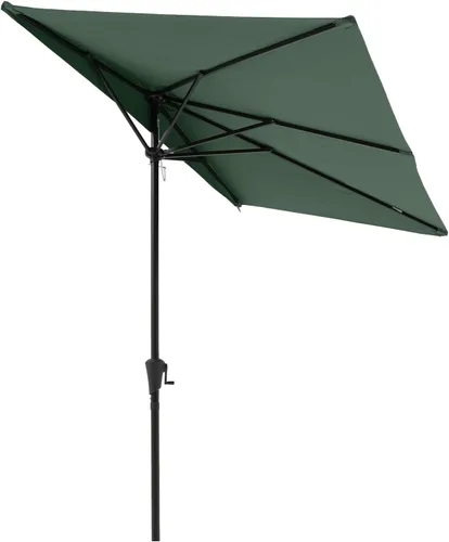 Vista 8 de COBANA - Sombrilla rectangular para patio al aire libre, 7.5 x 4 pies, color verde oscuro Balcón, Jardín, Cubierta