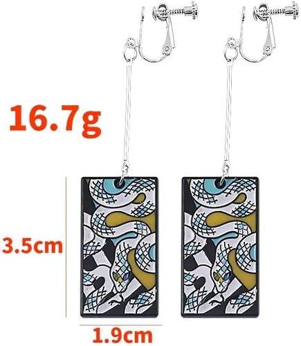 Vista 2 de Kimetsu no Yaiba Tanjiro - Aretes de anime Hanafuda - Regalos de cosplay para hombres, mujeres y niñas niños, Zinc, No es una piedra preciosa