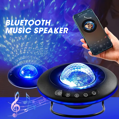 Vista 8 de LooEooDoo Proyector de estrellas, lámpara de proyección estrellada de la galaxia, altavoz Bluetooth con iluminación Aurora con temporizador