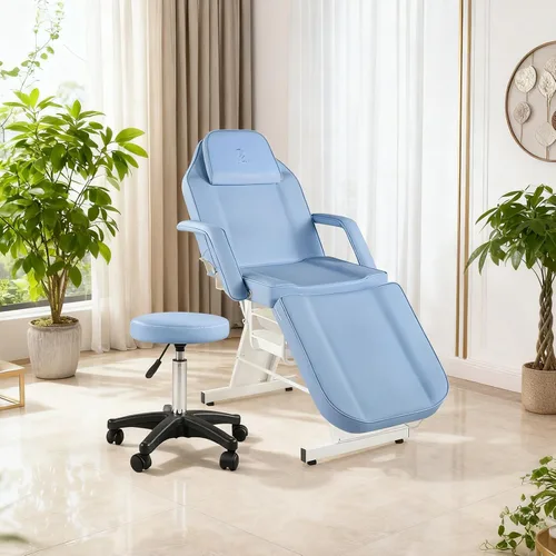 Vista 2 de Silla Facial Mesa de Masaje 73 pulgadas 3 Secciones Cama de Masaje Multiusos Mesa de Tatuaje Profesional Equipo de Salón Spa para Spa Facial Spa