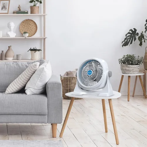 Vista 6 de NewAir Potente ventilador portátil de circulación de aire de 12 pulgadas en blanco Montaje en pared, pivote de 360°, hasta 40 pies de alto flujo