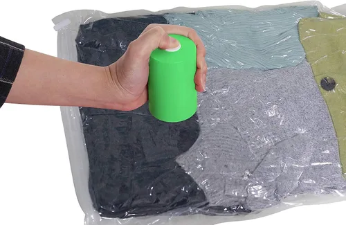 Vista 2 de PAC 'N STACK, Almacenamiento de sellado al vacío de mano con bolsas, fácil de usar, reutilizable, impermeable, inalámbrico, compacto y portátil