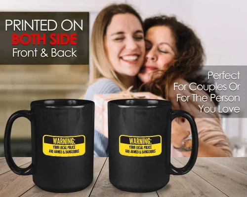 Vista 5 de Bubble Hugs Taza de café política con texto en inglés "Your Police Are Armed", Police Cops Democrático, Policía Democrática, Capitalismo