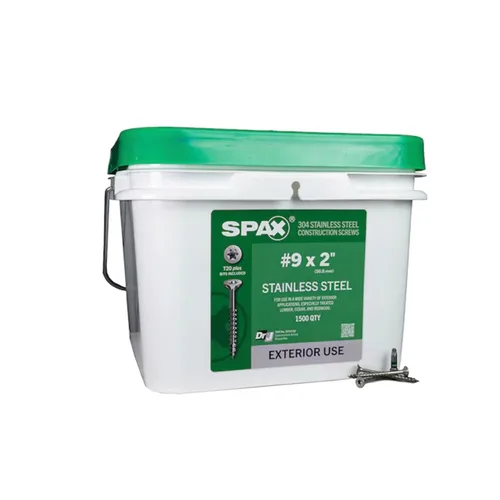 Vista 7 de SPAX Tornillos de madera de acero inoxidable con cabeza plana exterior de 1-1/2 pulgadas, diseño Torx T-Star Plus (155 EA) broca de 1 libra incluida