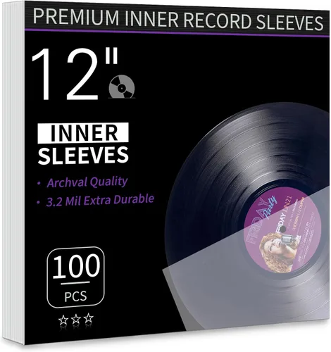 Vista 9 de Fundas interiores para discos de vinilo, 30 fundas interiores de vinilo LP antiestáticas de 12 pulgadas, fundas protectoras de vinilo de plástico