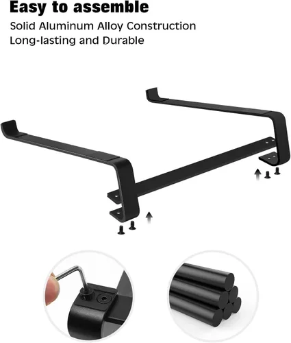 Vista 2 de Thibault - Soporte de aluminio para laptop para escritorio - Diseño ergonómico de enfriamiento - Compatible con MacBook Air