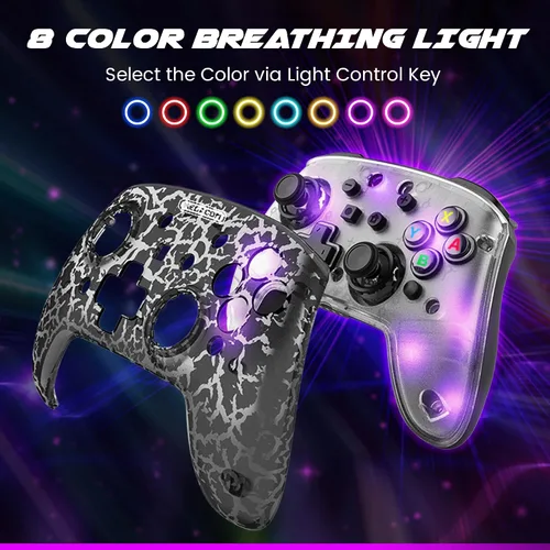 Vista 3 de Megacom Wireless Controller Remappable Controller for SwitchPCMobileAndroidiOSSteam Bluetooth Gaming Controller with 2 Remap Keys, Rechargeable