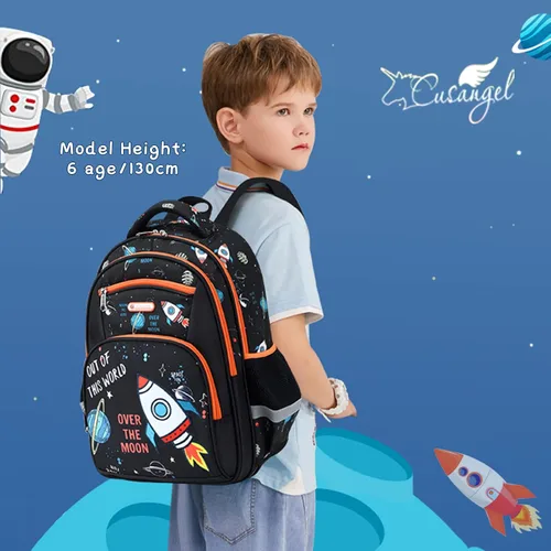 Vista 2 de Mochila infantil para niños de primaria kínder, preescolar, 16 pulgadas, multifuncional, bonita gran capacidad