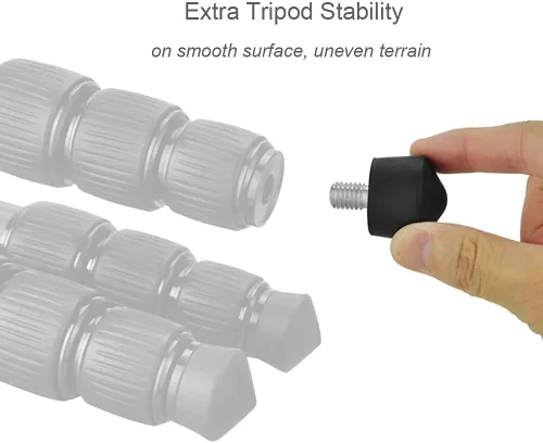 Vista 3 de Foto&Tech 3 pies de trípode de goma antideslizantes universales compatibles con Benro Gitzo Induro Kingjoy Manfrotto, trípode de rosca de repuesto