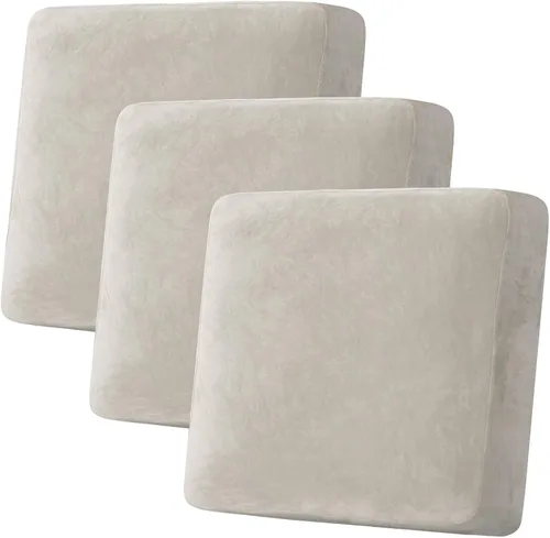 Vista 84 de H.VERSAILTEX Funda de cojín elástica de terciopelo para sofá, funda de cojín de felpa para cojines de silla, protector de muebles, cojín de asiento