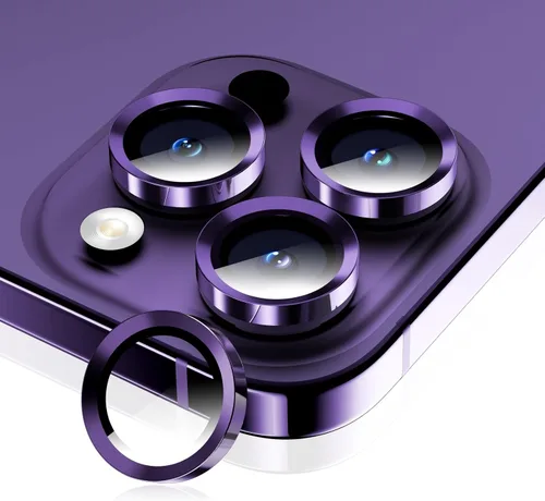Vista 20 de Protector de lente de cámara para iPhone 17/16/16 Plus, Vidrio templado de metal Cubierta individual de lente de cámara [Anti-caída] Compatible