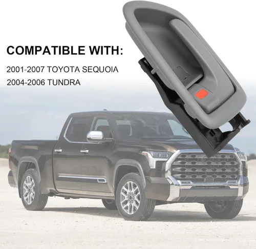 Vista 2 de 2 piezas manijas interiores de puerta compatibles con Sequoia 2001-2007 Tundra 2004-2006 (cabina doble SOLAMENTE), manija interior delantera