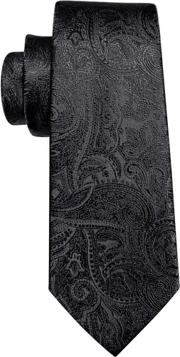Vista 121 de Barry.Wang - Juego de corbata de seda para hombre, diseño de cachemira, pañuelo y gemelos de bolsillo
