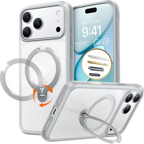 Vista 17 de TORRAS Q3 Spin - Funda para iPhone 14 Pro Max con soporte magnético 360, color negro