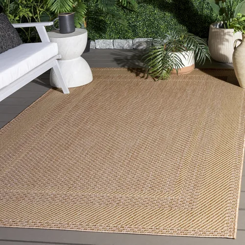 Vista 23 de SAFAVIEH Alfombra lavable al aire libre Courtyard Collection - 2'3" x 5', beige y negro, no desprende pelusa y fácil de limpiar, ideal para patio