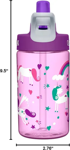 Vista 7 de CamelBak Eddy Kids Big Bite Valve - Botella de agua con pajilla, unicornios, 12 onzas