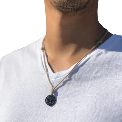 Vista 14 de Gold St Christopher Necklace - Mens Saint Pendant Travelers, Gift Religious Jewelry, Protection Medal, Men Silver Medallion, Women Gift to Husband