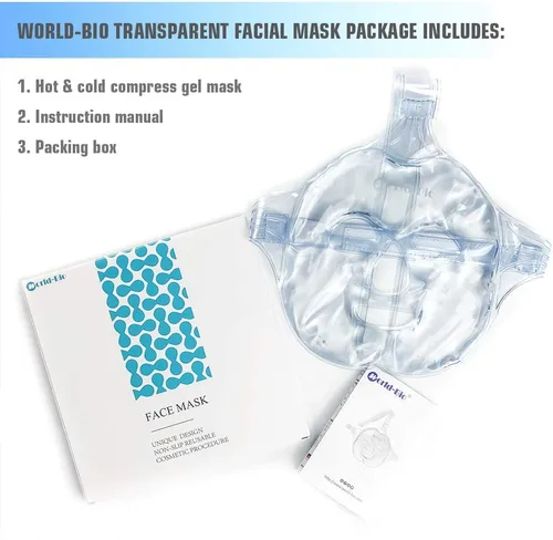 Vista 2 de Paquete de hielo facial/máscara de hielo para alivio facial y ATM, paquete de gel frío caliente reutilizable para recuperación poscirugía, ojos