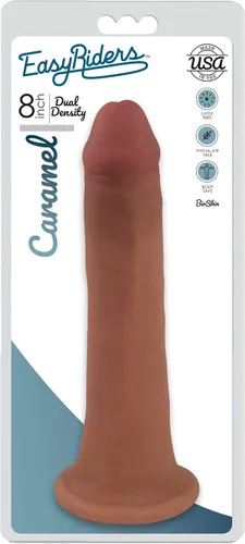 Vista 2 de Easy Riders - Consolador de doble densidad de 8 pulgadas, color marrón Beige Bronceado