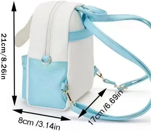 Vista 3 de kejinsge Mini mochila de anime de dibujos animados lindo PU bolsos de hombro Cosplay bolso para niñas, Amarillo, Classic