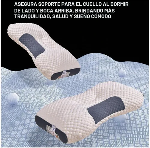 Vista 3 de Almohadas para dormir de lado, almohada de protección de vértebra cervical, almohada de cama de altura ajustable para dolor de cuello, almohada