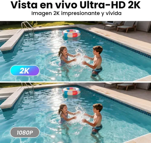 Vista 2 de WiFi Solar Security Cameras Wireless Outdoor-4 Pack, 2K