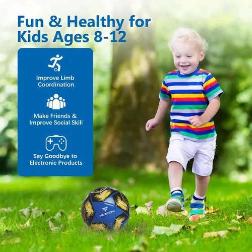 Vista 23 de Balón de fútbol juvenil tamaño 4, para niños, para jugar al aire libre, práctica, pelota de fútbol para adolescentes, niños y niñas, para interiores
