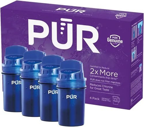 Vista 2 de PUR Paquete de jarra de filtro de agua de 7 tazas con 4 filtros de repuesto, pequeña capacidad para 7 tazas, filtración potente 2 en 1, filtración