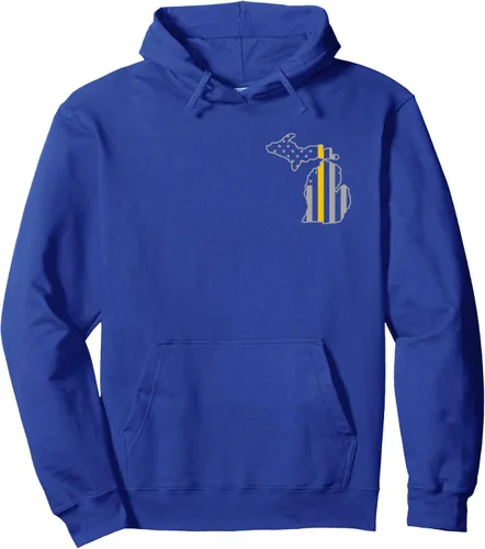 Vista 3 de Michigan Thin Gold Line Flag Police Operator 911 - Sudadera con capucha