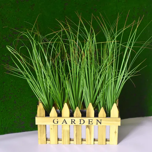 Vista 5 de 6 plantas de césped artificial, arbustos artificiales, hierba de trigo, tallos de vegetación artificial, hierba falsa para decoración de habitación
