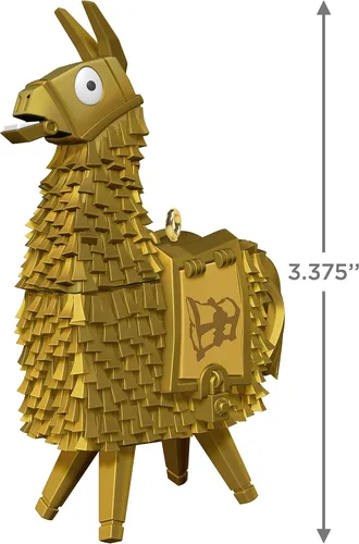 Vista 5 de Hallmark Keepsake Adorno de Navidad 2022, llama de botín dorado de Fortnite