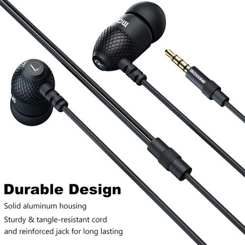 Vista 4 de Joymiso - Auriculares con cable extra largo de 12 pies y cable largo, paquete de auriculares de metal duradero, con micrófono y control de volumen