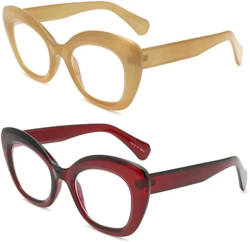 Vista 10 de Gafas de lectura de ojo de gato de gran tamaño para mujer, lentes de bloqueo de luz azul para computadora, estilo retro negro