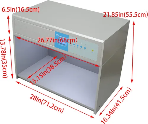 Vista 2 de TECHTONGDA Tabla de calibración del color de la caja de evaluación del color del gabinete a juego del color con 4 fuentes de luz D65 TL84