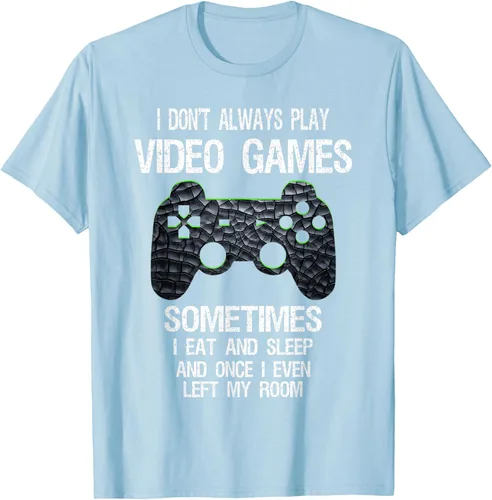 Vista 94 de Funny Gamer Video Games - Camiseta para niños y adolescentes, ajuste clásico, color negro, mezcla de algodón, Negro