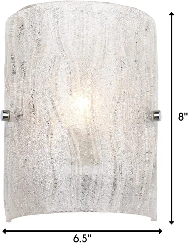Vista 3 de Brilliance - Aplique de pared con 1 luz, acabado cromado con pantalla de vidrio de hielo brillante