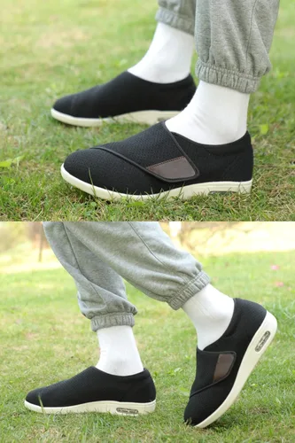 Vista 6 de ZUMEIJIA Zapatos para diabéticos para mujer, zapatos casuales ajustables para caminar, zapatos anchos para ancianos, pies hinchados