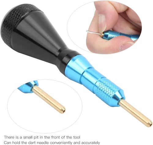 Vista 3 de Dilwe Removedor de puntas, herramienta para quitar extractor de punta con herramienta de punta suave para puntas rotas, herramienta de punta (azul)