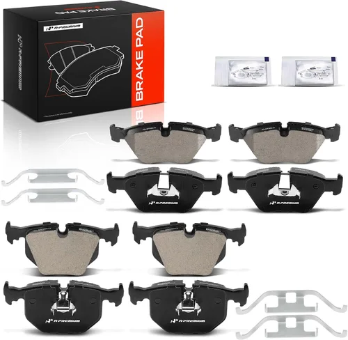 Vista 11 de A-Premium Juego de pastillas de freno de cerámica delanteras y traseras compatibles con BMW 330Ci 2001-2006 3.0L, 330i/330xi 2001-2005 3.0L, X3