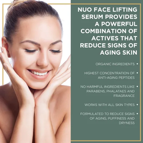 Vista 5 de Nuorganic - Suero de estiramiento facial con células madre vegetales y Matrixyl 3000, antienvejecimiento avanzado para minimizar las líneas finas
