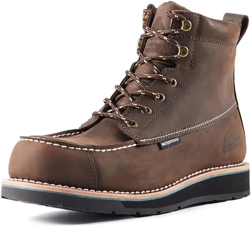 Vista 9 de Golden Retriever 6" Botas de trabajo con punta compuesta/blanda para hombre, con cuña impermeable tipo mocasín, resistentes al aceite/deslizamiento