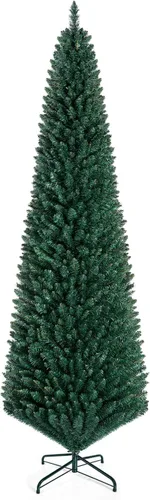 Vista 28 de GOFLAME - Árbol de Navidad artificial de 6 pies con luces LED blancas cálidas preiluminadas, árbol de Navidad con flecos de nieve, 435 puntas