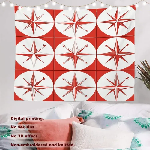 Vista 2 de Batmerry Abstract Repeat Polyester Tapestry, Tiled Directional Lightweight Wall Hanging High-Definition Print Backdrop For Dorm Room Bedroom Living