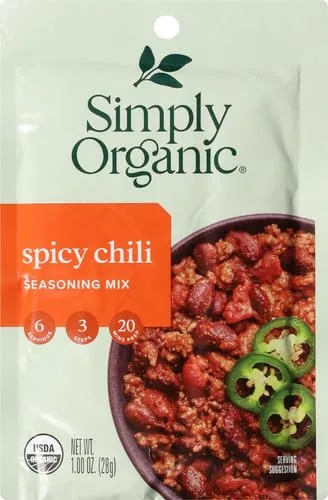 Vista 2 de Simply Organic Spicy Chili Seasoning Mix, 1 oz