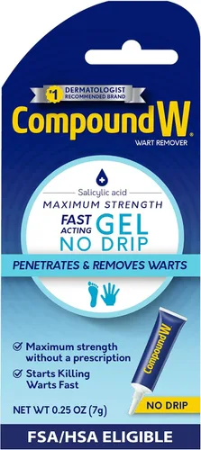 Vista 9 de Compound W Removedor de verrugas de gel de acción rápida de máxima resistencia, 0.25 onzas, paquete de 2 Fast Acting, Liquid Wart Remover