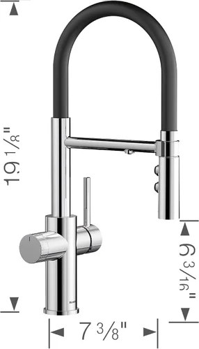 Vista 3 de Blanco 442990 CATRIS Flexo Filtro Semi-Pro Pull-Down Grifo De Cocina De Arco Alto 1.5 GPM - Cromo