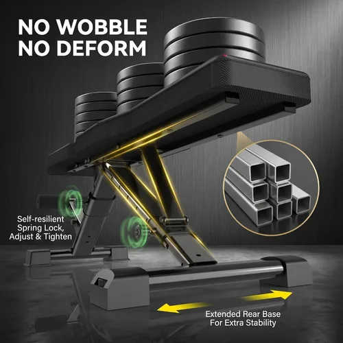 Vista 2 de OPPSDECOR Adjustable Weight Bench, 900LBS Capacity, 8+4+2 Positions, 18.5" Seat Height, Easy Assembly Foldable Workout Bench for Home Gym Strength